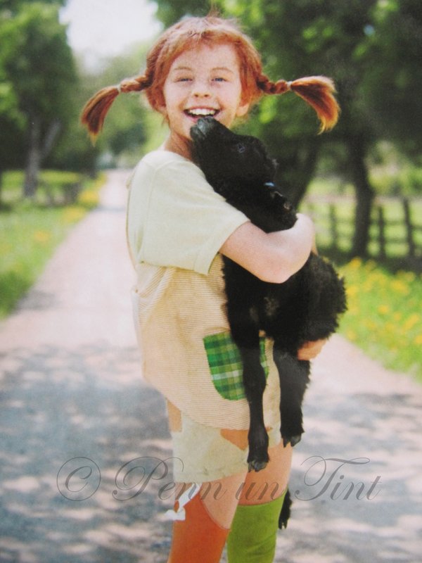 Pippi mit kleiner Ziege